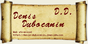 Denis Dubočanin vizit kartica